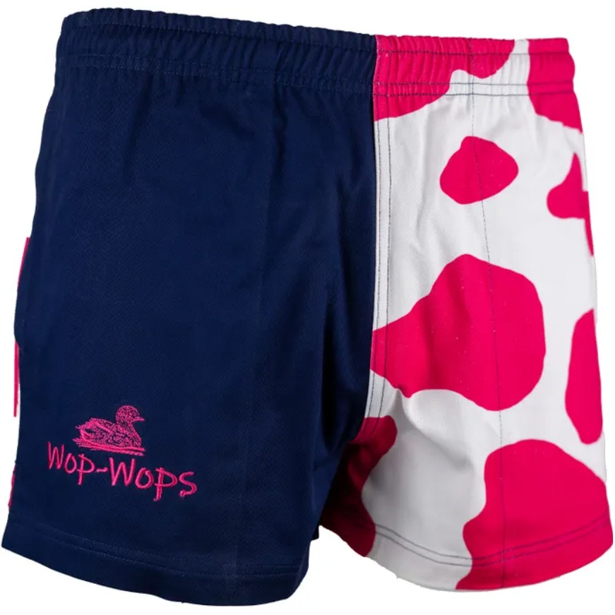 Wop Wop Cow Print Shorts Pink & White