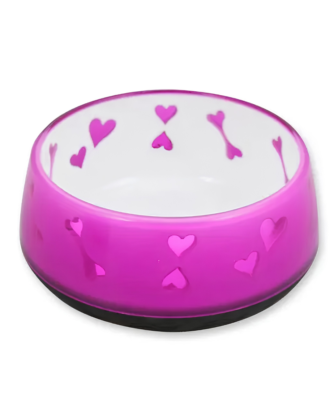 Dog Bowl Pink Hearts Large