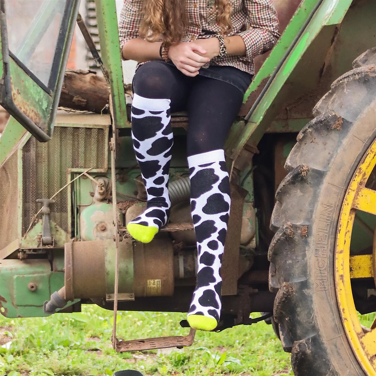 Cow Patch Bamboo Welly Socks
