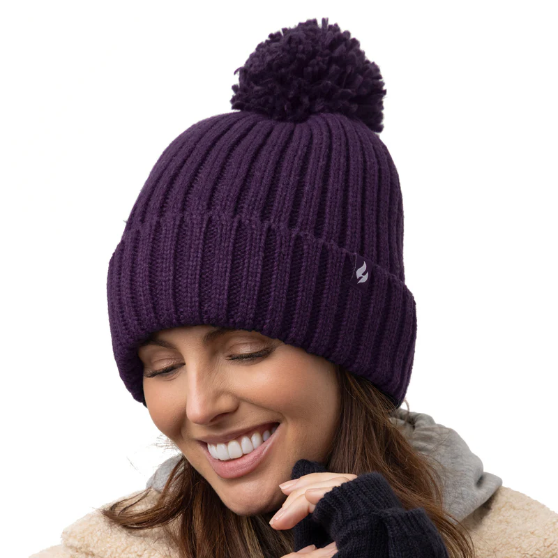 Heat Holder Hat Pom Pom (Purple)