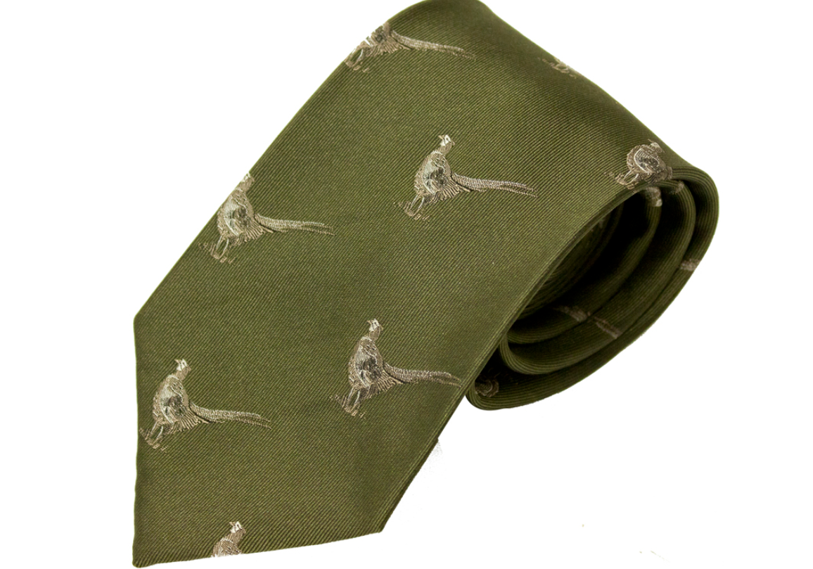Pheasant Silk Green Tie