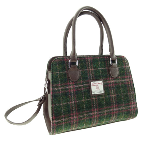 Tweed Tote Bag Green/Plum