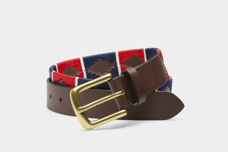 Polo Belt BR/RD/W/N