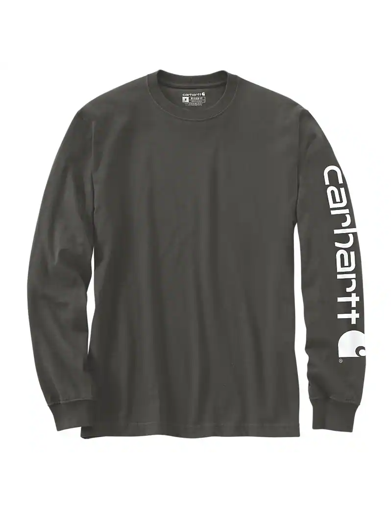 Long-Sleeve RLXD Fit Logo Graphic T-Shirt (Carbon Heather)