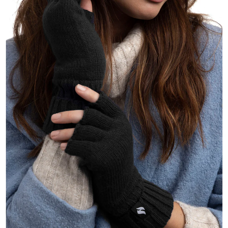 Ladies Thermal Fingerless Gloves (Black)