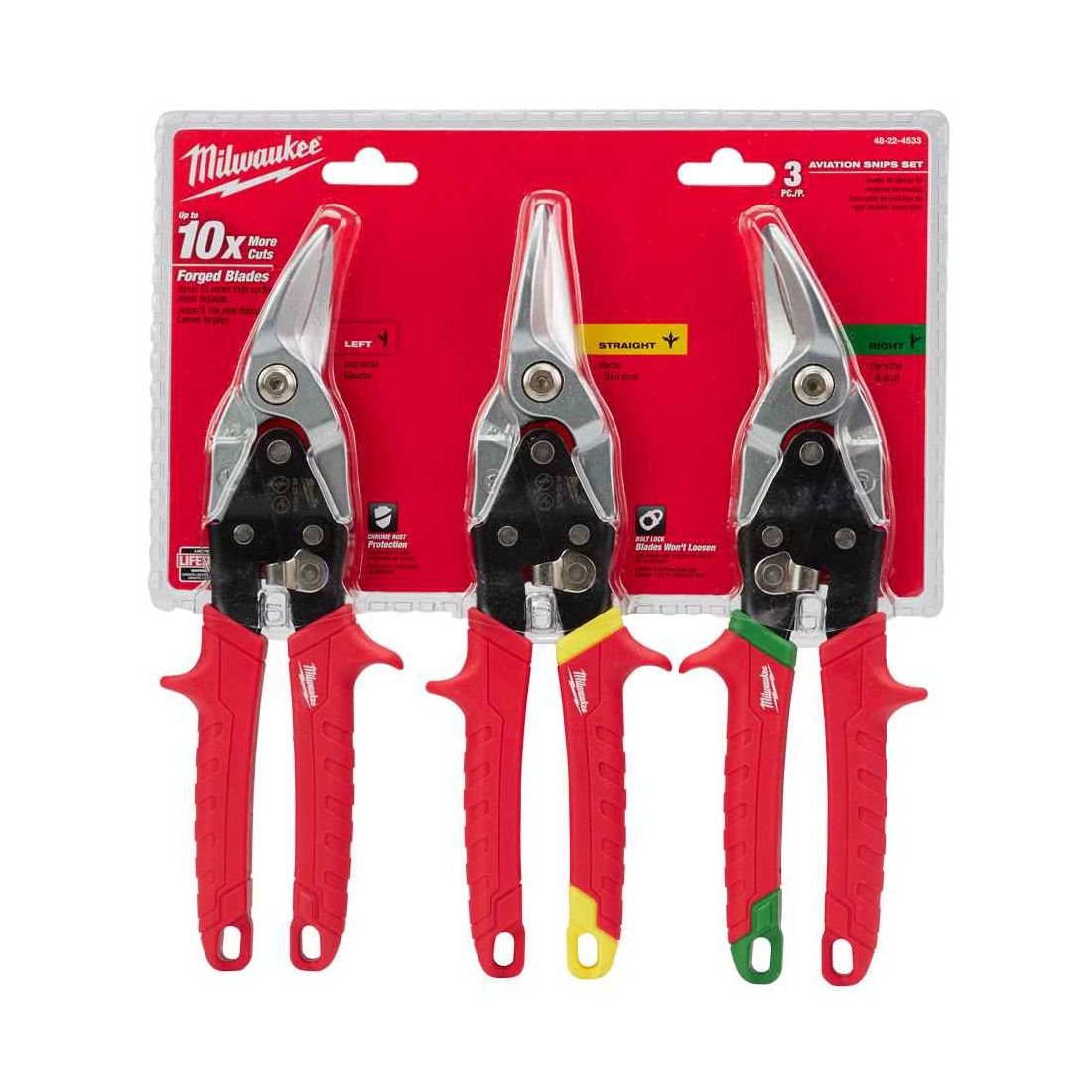 Milwaukee 3pcs Metal Snip Set