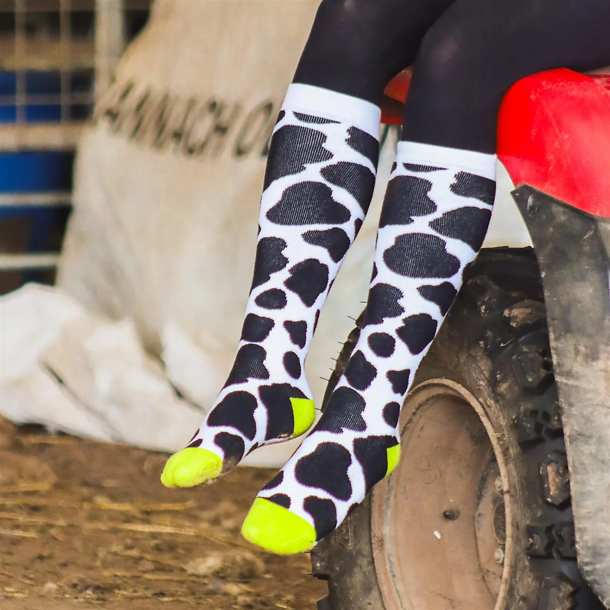 Cow Patch Bamboo Welly Socks