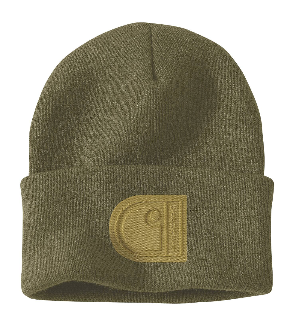 Knit Cuffed C Patch Beanie