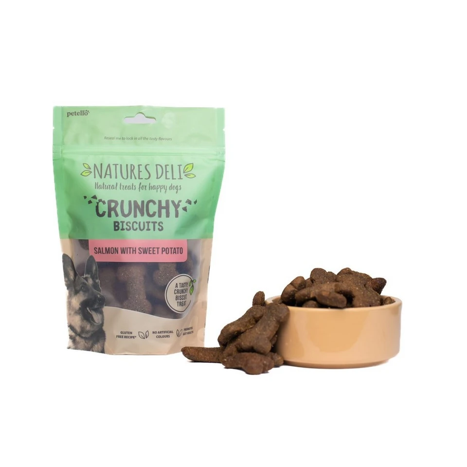 Natures Deli Crunchy Biscuits - Salmon with Sweet Potato 225g