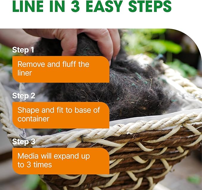 Doff Wool & Moss Hanging Basket Liner