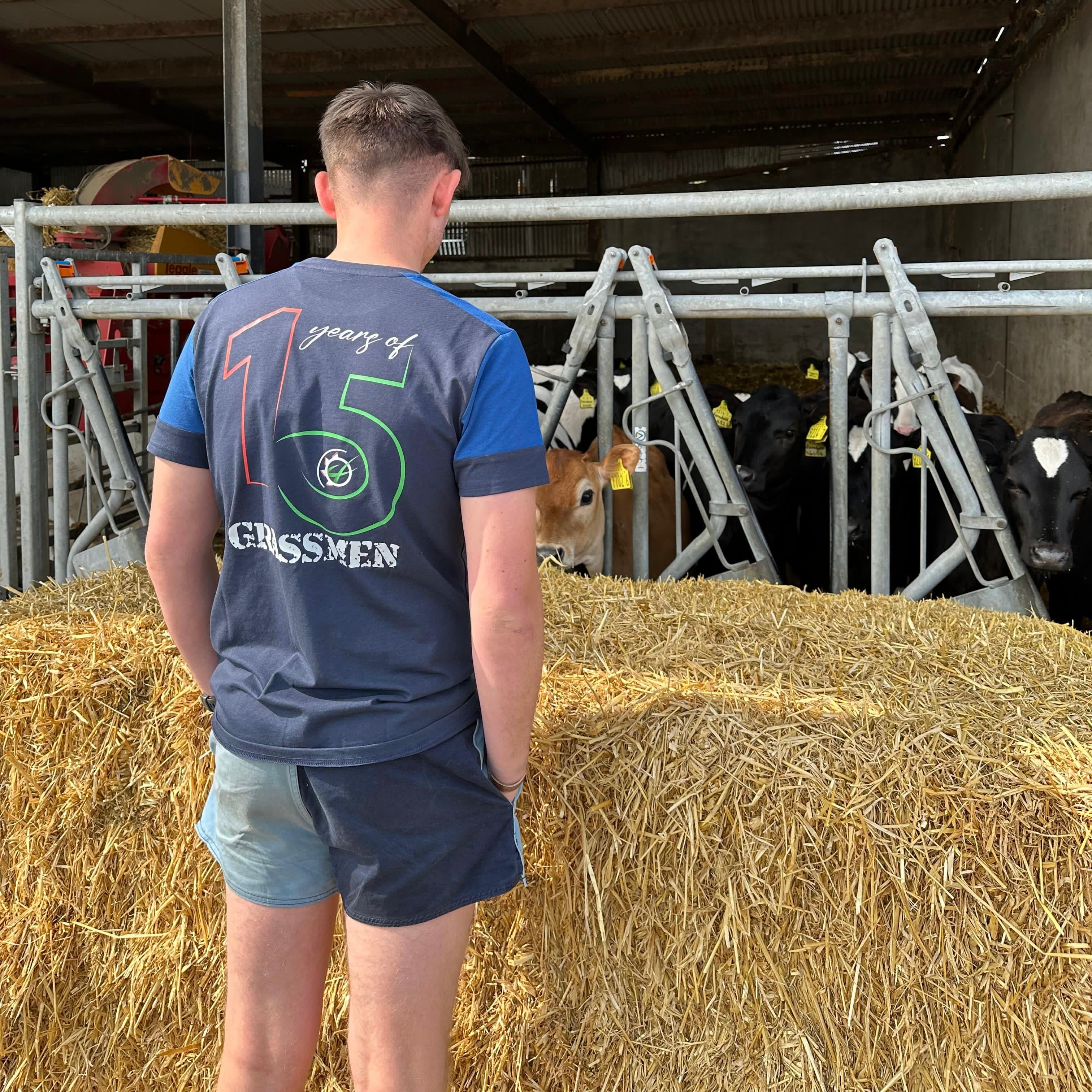 Grassmen 15 Year Prime T-Shirt (Blue and Black)