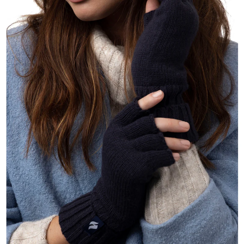 Ladies Thermal Fingerless Gloves (Navy)