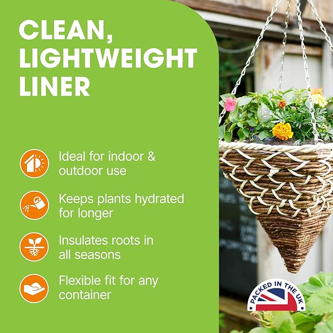 Doff Wool & Moss Hanging Basket Liner