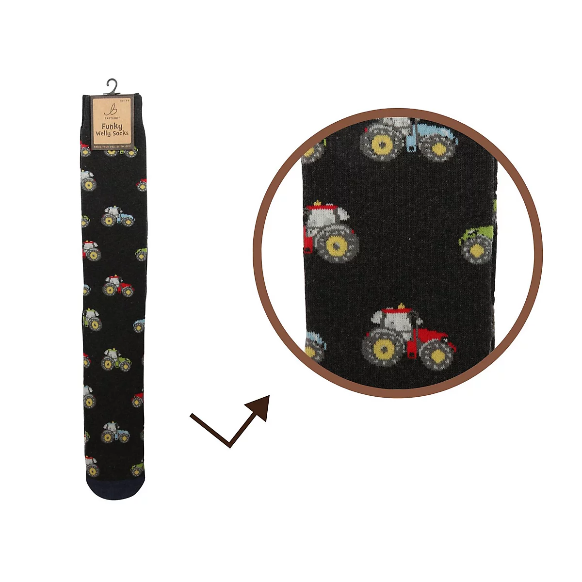 Tractor Bamboo Welly Sock