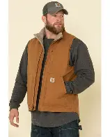 Washed Duck Sherpa-Lined Mock-Neck Vest