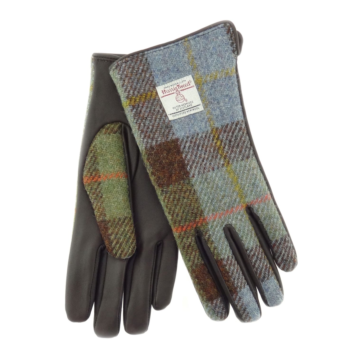 Ladies Leather and Tweed Gloves (Small)