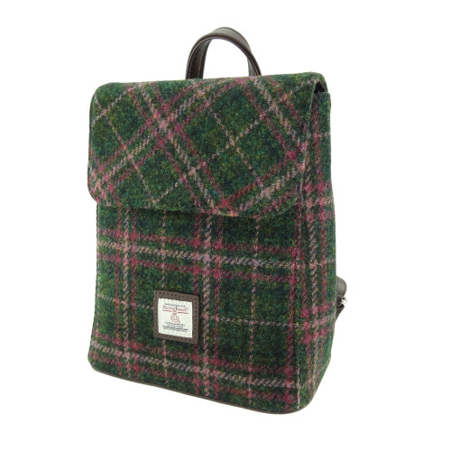 Harris Tweed Mini Backpack Dark Green