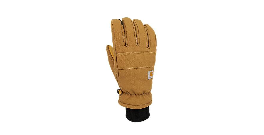 Insulated Duck Synthetic Leather Touch-Sensitive Knit Cuff Glove