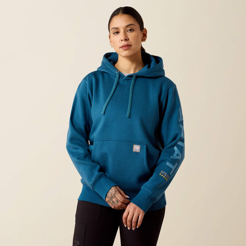 Rebar Workman Graphic Hoodie Blue