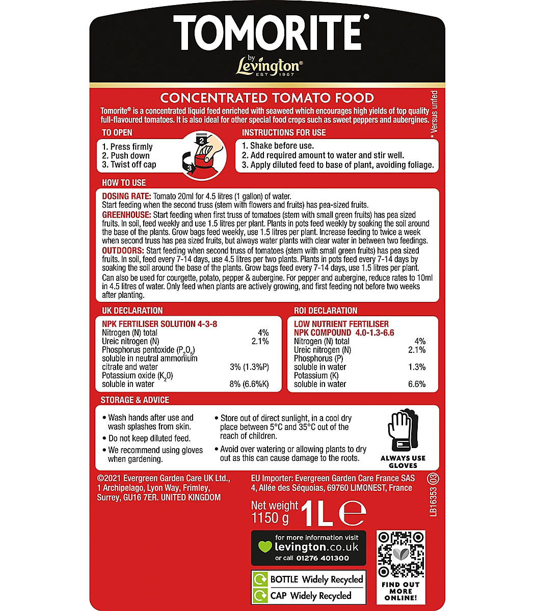 Levington Tomorite Concentrate 500ml