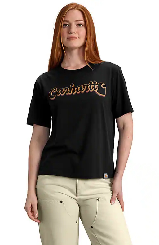 Tencel Fiber Series Loose Fit Shirt-Sleeve Script Graphic T-shir