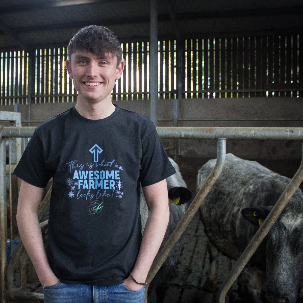 Grassmen Awesome Farmer T-Shirt (Black)