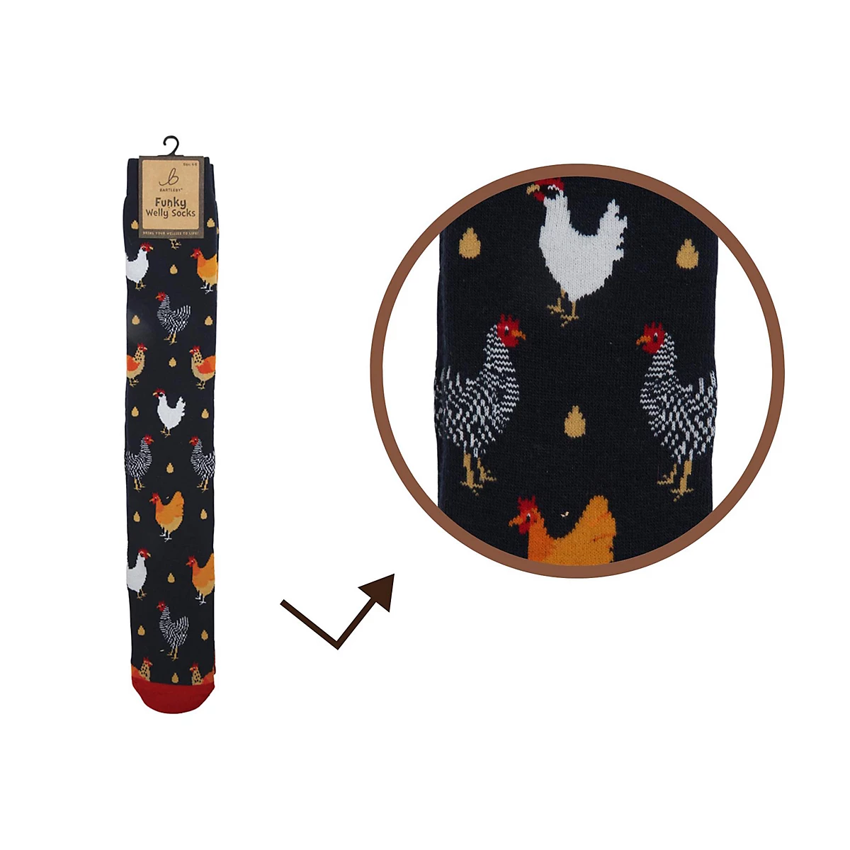 Chicken Bamboo Welly Sock