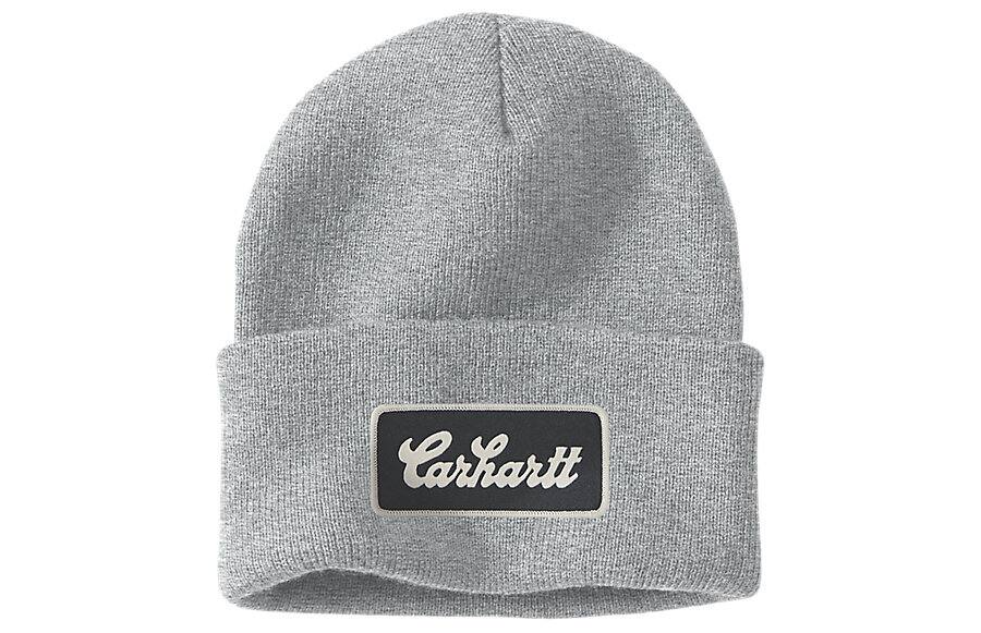Knit Cuffed Script Patch Beanie