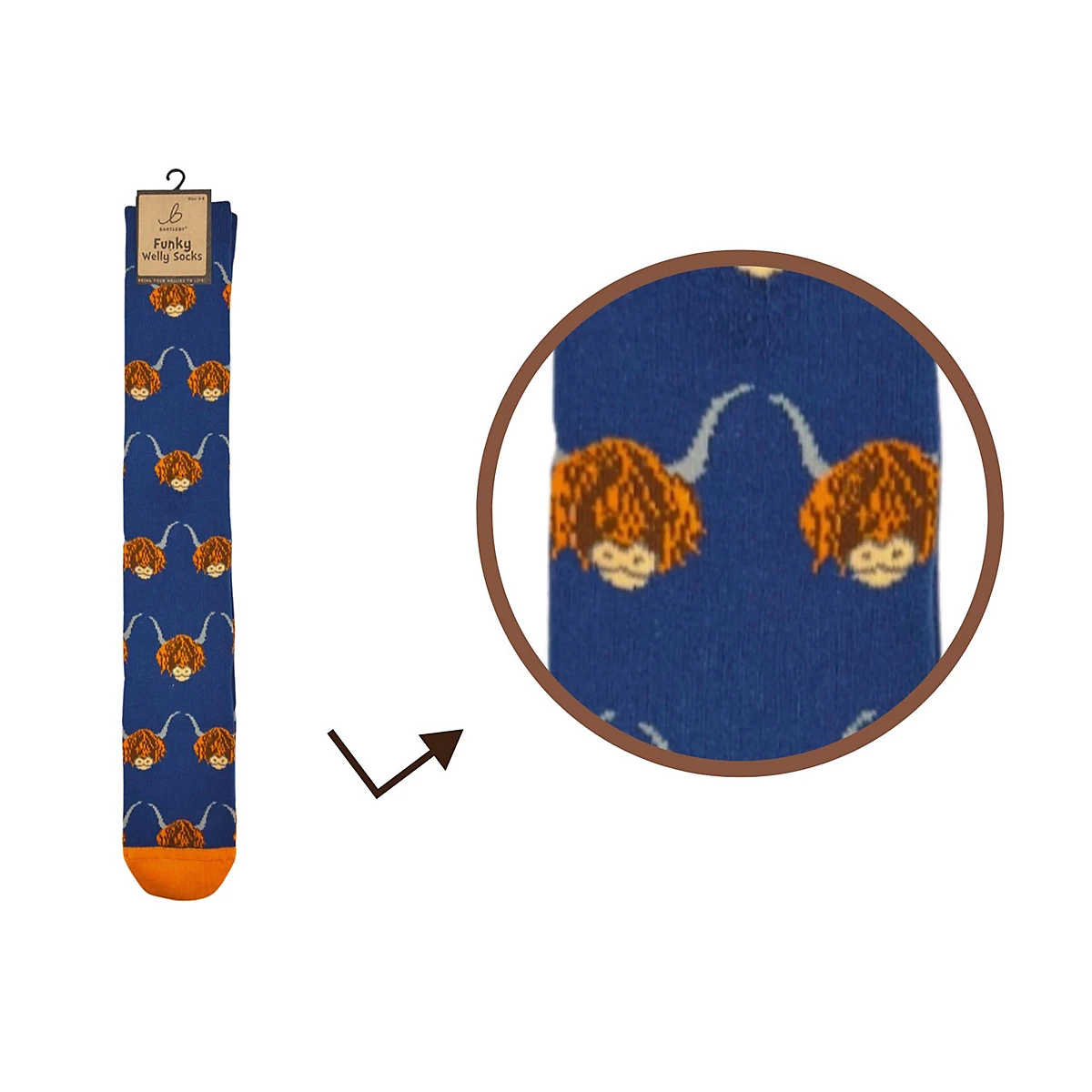 Highland Cow Bamboo Welly Socks